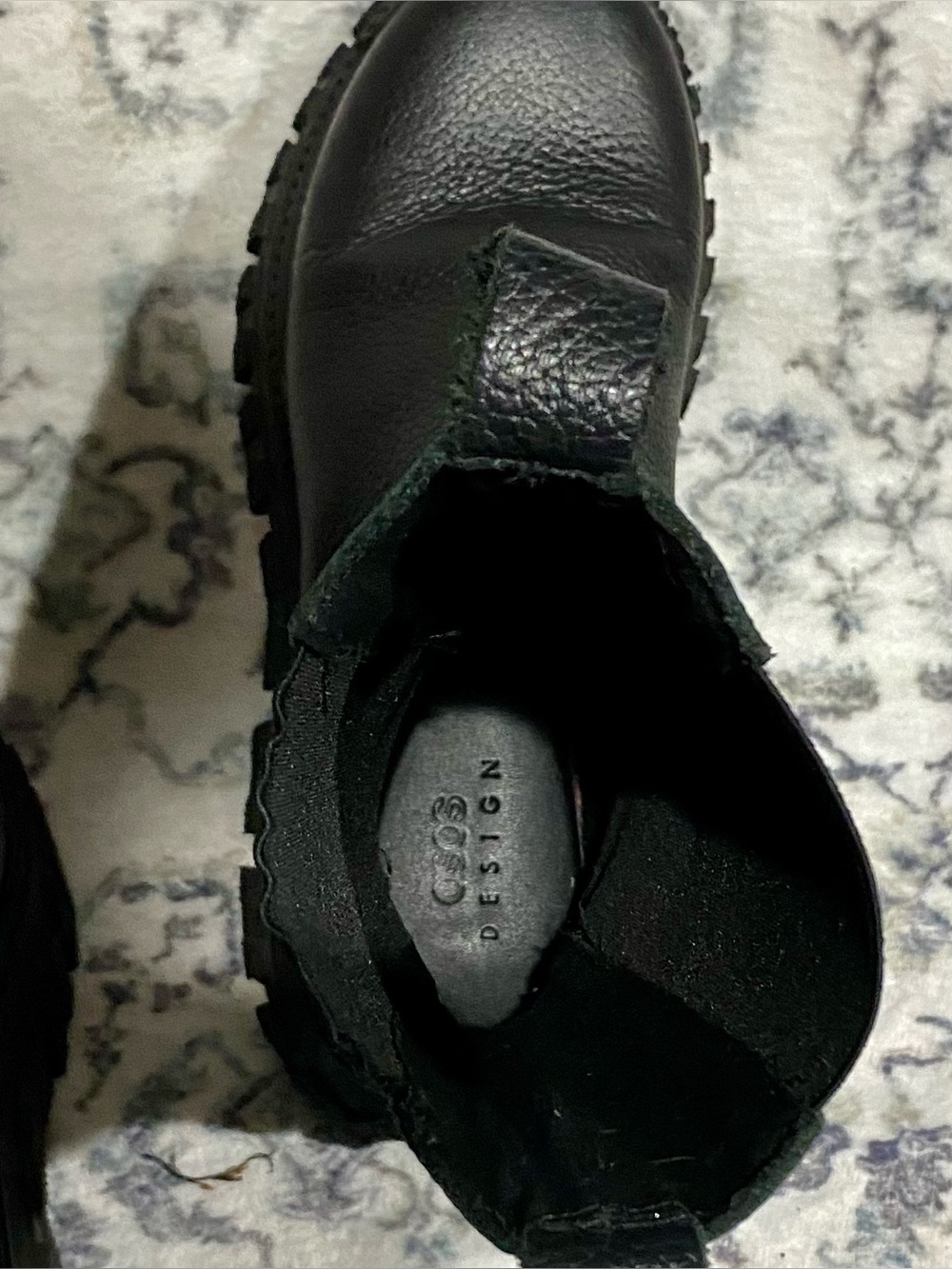 ASOS Design Leather Black Chunky Lug Chelsea Moto Boots Made in Spain Sz.8 EU 39 - Picture 8 of 13